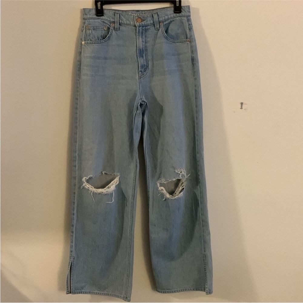 SNACKS from Mother The Fun Dip Puddle Sliced Size 25 Mid Rise Loose Light Wash - Picture 3 of 13